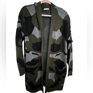 Camouflage Open-Front Women Sweater